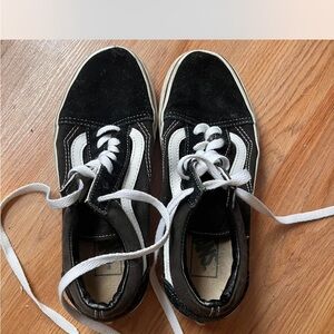 Vans Black and White Low-Top Skate Shoes